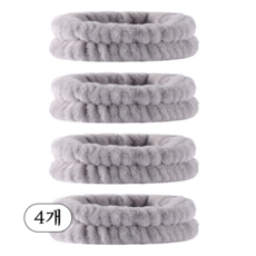 하루생활 극세사 세안 헤어밴드 세안밴드, 그레이, 4개