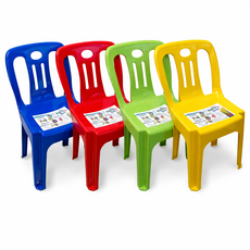 [나코] 플라스틱 미니 등받이 의자 간이의자 낮은의자 소형의자 유치원 어린이집 유아용 2호, 빨간색