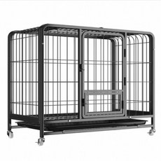 方管可移動寵物鐵籠, 黑色, 1個