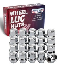 랭글러 글래디에이터 그랜드 체로키용 14x1.5mm 러그 너트 교체품 20개 7/8 육각 4.5cm(1.8인치) OEM 공장 스타일 대형 도토리 시트 러그 너트 램 1500, 20pcs,1.8in, 크롬