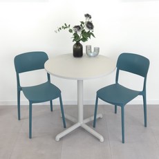 오아루 심플 등받이 인테리어 카페 식탁 의자 2P, 2개, 블루