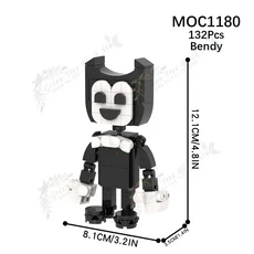 벤디 액션 피규어 MOC 빌딩 블록 DIY 공포 게임 만화 캐릭터 모델 조립 벽돌 어린이 장난감 132 개, 01 MOC1180