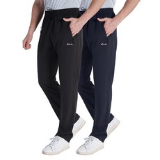 Clothin 남성용 운동 바지 신축성 있는 허리 드로스트링 스포츠 여행용 빠른 건조 있음 2팩: 네이비/네이비 31 x 30 179877, 2팩: 블랙/네이비
