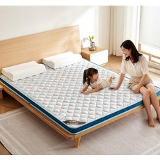 통기성 에어코일 토퍼 공기 매트리스 침실 퀸사이즈 에어넷 접이식 침대형 공기순환, 1cm, 니트 블루 9cm