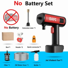 고압 세차 세탁기 총 긴 물 파이프 Makita 18V 배터리에 맞게 조절 가능 고압 물총 ortable 세차, 01 No Battery Set