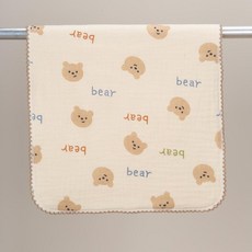 嬰兒紗布方巾 小熊頭 六層 25*50cm