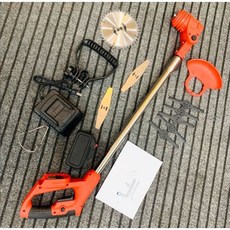 ChengBang 充電式割草機 21V 鋰電草坪修剪機, 1個, JJ割草機 低價款 紅 3.0AH單電
