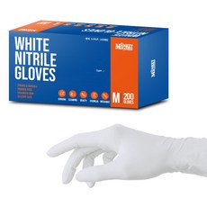 몽키핸즈 식품용 니트릴장갑 200매, 1개, M, 니트릴장갑 200매 화이트