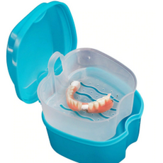 케이스 틀니 보관함 인공치아 위생용 수납함 교정기 휴대용, C 화이트