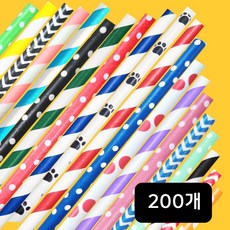 빌리에코 디자인 종이빨대 혼합 여러가지 디자인이 골고루, 2개, 100개