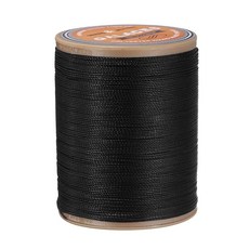 uxcell 둥근 가죽 봉제 왁스 실 220m / 240야드 폴리에스터 왁스 스트링 420D 왁스 스티칭 코드 레더크래프트 북 바인딩 브레이슬릿 뜨개 검정