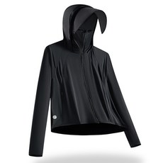 黑膠防曬衣女冰皮原紗防紫外線UPF50+可拆卸大帽檐短款防曬衣