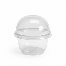 키친코디 컵과일용기 7oz 돔뚜껑 92파이 일회용 투명컵 떡포장 용기, 1세트, 100개