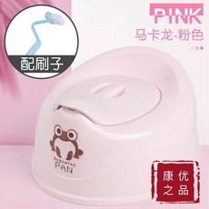 兒童馬桶 移動式寶寶坐便器：防滑加高設計，環保材質，方便清洗, 粉色+刷子