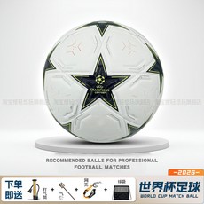 美加墨世界杯訓練用球 4號5號足球, 1個, 24五角星白灰,5號球