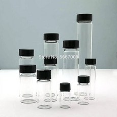 유리 밀폐 용기 공 병 투명 샘플 바이알 2ml 60ml 실험실 시약 화학 실험용 작은 약품 [호환], 15ml 20pcs, 5) 15ml 20pcs