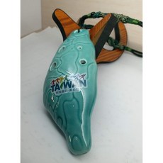 台灣造型6孔裂釉陶笛 中音C 附指法表 台灣燒製, 詳見包裝, 詳見包裝, 詳見包裝