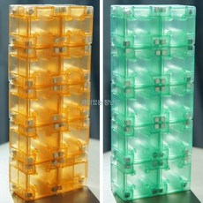 교육용 자석큐브 블록, 2.4cm 주황색-녹색 사각형 20개