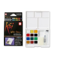 櫻花SAKURA KOI塊狀水彩寫生組 輕巧便攜 色彩鮮明 適合初學者與專業畫家, 12