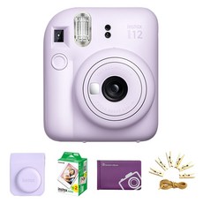 인스탁스 즉석카메라 instax mini 12 라일락 퍼플 + 전용케이스 + 미니필름 20장 + 미니앨범 + 포토라인, 1개