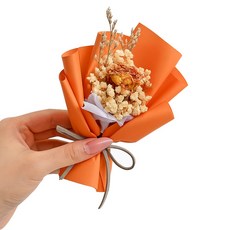 와일드 몬스터 납골당 봉안당 추모 성묘 조화 미니 장식 꽃다발 부착식, 오렌지