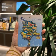 福建 廈門 地圖 冰箱貼 旅遊紀念品, 如圖所示