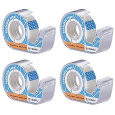 WOSWEL 디스펜서가 있는 테이프 리필 4롤 보이지 않는 테이프 1.9cm(3/4인치) X 1.5cm(600인치) 크리스마스 홈 스쿨 사무실용 선물 포장 테이프 공급 업, WOSWEL 디스펜서가 있는 테이프 리필, 4롤 보이지