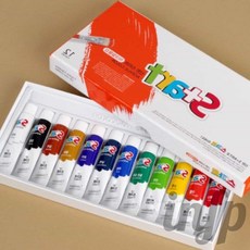인프마켓 아크릴 물감 7.5ml 12색 미술재료 벽화물감 아크릴화재료