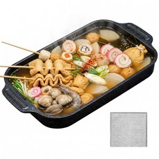 맘스픽 전골 냄비 사각 깊은 그리들 팬 인덕션 가스렌지 구이팬 조림 냄비 전골팬 샤브샤브 냄비 고기 불판, 1개, 40cm