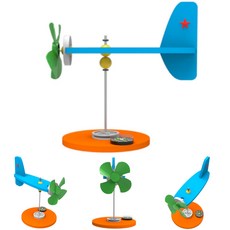 프로펠러 풍향풍속계 만들기 EVA 자기 에어로벤 바람 세기 방향 측정기 DIY (1인용)