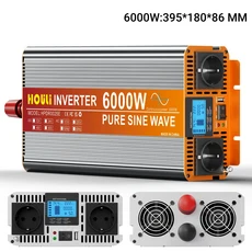 HOULI 태양광 인버터 12V/24V ~ 순수 정현파 3000W 출력 피크 LCD 리모컨 포함 오프그리드 주택에 이상적, 01 europe, 01 12V, 03 6000W