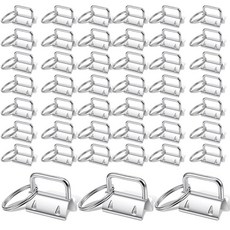 150피스 열쇠 고리 하드웨어 키체인 리스틀릿 스플릿 링 포함(실버 2.5cm(1인치)) 231145