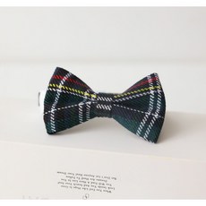 강아지 고양이 보타이 체크 넥타이 크리스마스 목걸이, 1개, 그린