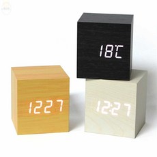 해소미 LED 탁상시계 무소음탁상시계, 우드