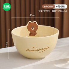 家用陶瓷碗盤套裝 環保餐具 湯匙碗 盤子碟子 家用吃飯碗創意餐具組合 耐摔 隔熱 碗盤器皿 餐具高顏值湯碗卡通飯菜面碗, 異形6英寸大湯碗, 1個