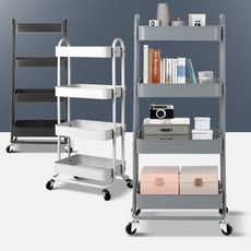 디트 주방트롤리 무빙웨건 미용카트 트롤리 주방웨건 트롤리카트 카트 주방 틈새수납 4단 str+160Pn, 화이트
