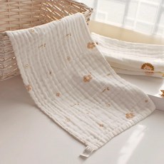 嬰兒純棉紗布大毛巾柔軟吸水寶寶拍嗝巾全棉紗布巾新生兒洗澡蓋肚, 1個, 星月/大號[純棉a類柔軟六層紗,28x58cm