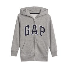 GAP 로고 후디 후드 풀 지퍼 스웨트셔츠 Lt 헤더 그레이