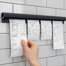 마켓리브 무타공 접착식 주방 영수증 오더랙, 1개, 블랙