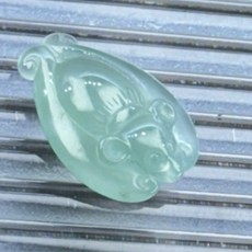 采禪手作 翡翠A貨蝙蝠吊墜 雙面立體雕工 手牌手繩配件 福氣寓意 17.6x12.2x4.9mm, 1個