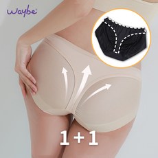 [웨이비] T골착팬티 1+1 심리스 노라인 생리 샘방지 위생팬티 2매 생리대 들뜸방지 특허