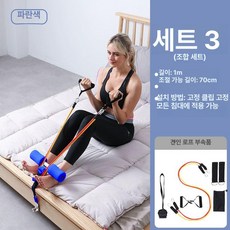 침대 싯업바 일으키기 복근운동 등근육 복사골 윗몸 컬링 홈트 트레이너 다기능 운동 헬스기구, 패키지 3 블루