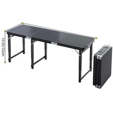 加固方管桌-黑色 180x60cm, 加固鋁合金方管 - 黑色180*60單桌