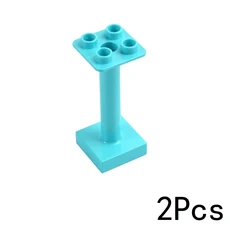 Duploes 대형 벽돌 크리 에이 티브 스윙 Ladde 시소 장난감 큰 빌딩 블록 놀이터 부품 풍선 슬라이드 계단, 24 pillar blue