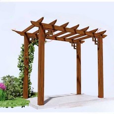 조립식 파고라 야외 원목 테라스 옥상 정원 루프탑, 3x2x2.6m 루프형+코너 4개