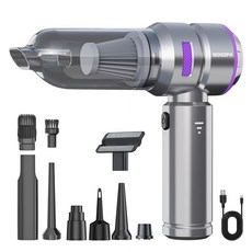 Warm Tech차량용 무선청소기 브러시리스 대흡력 휴대용 청소기/차량용/가정용/애견멀티청소기18000pa, 고급 그레이, HL-121