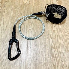 潛鯨 新款 自潛安全繩 Lanyard 安全繩 自由潛水 潛伴繩1M 潛水, 黑色,單一尺寸