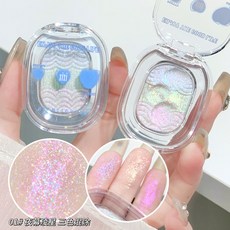 臺灣齣貨 土豆泥高光眼影盤 爆閃細閃 變色龍珠光 臥蠶提亮 漸變腮紅 一體盤 不飛粉 單色可選 超持妝, 01#夜幕淩星, 1個, 01#夜幕淩星