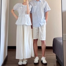 커플 시밀러룩 하와이안 드레스 반팔 티셔츠 호캉스 웨딩촬영 신혼여행 휴양지 패밀리룩 원피스 긴팔