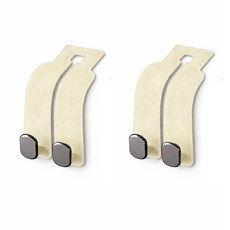 인슈퍼 자동차 가방걸이 헤드레스트 후크 2p, 베이지, 1세트